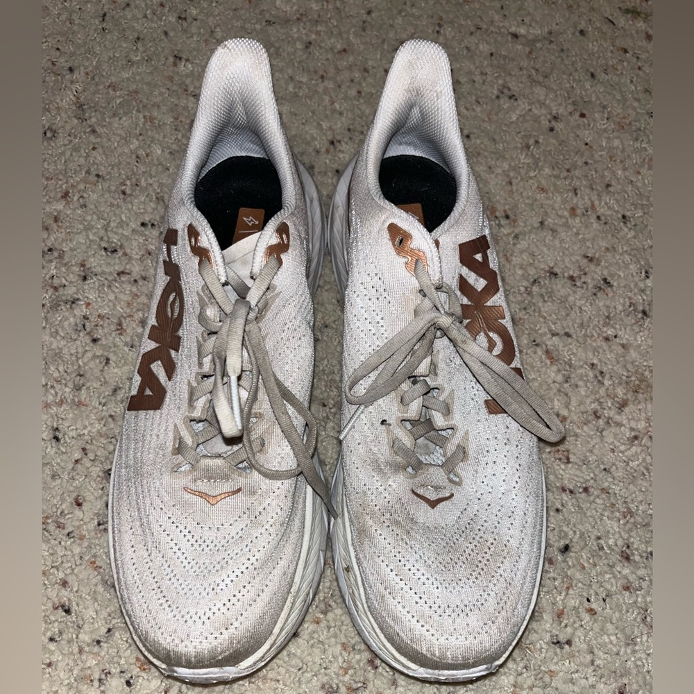 Hoka white sneakers